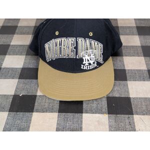 Vintage Notre Dame Wool Starter Snap Back Hat Navy Blue/Gold